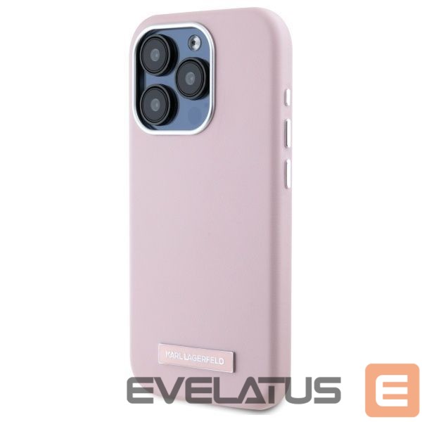 Другой аксессуар для телефона Karl Lagerfeld Karl Lagerfeld FW Metal Plate MagSafe iPhone 15 Pro Case - Pink