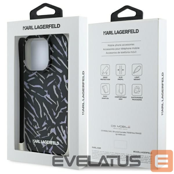 Другой аксессуар для телефона Karl Lagerfeld Karl Lagerfeld Zebra With Cord iPhone 16 Pro Case - Purple