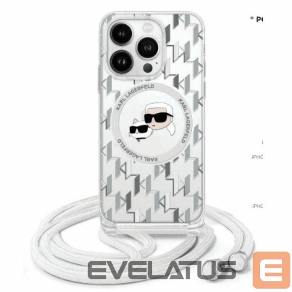 Другой аксессуар для телефона Karl Lagerfeld Karl Lagerfeld KLHMP16LHCKCKLCT iPhone 16 Pro 6.3" transparent hardcase IML Crossbody Monogram Karl & Choupette Head MagSafe