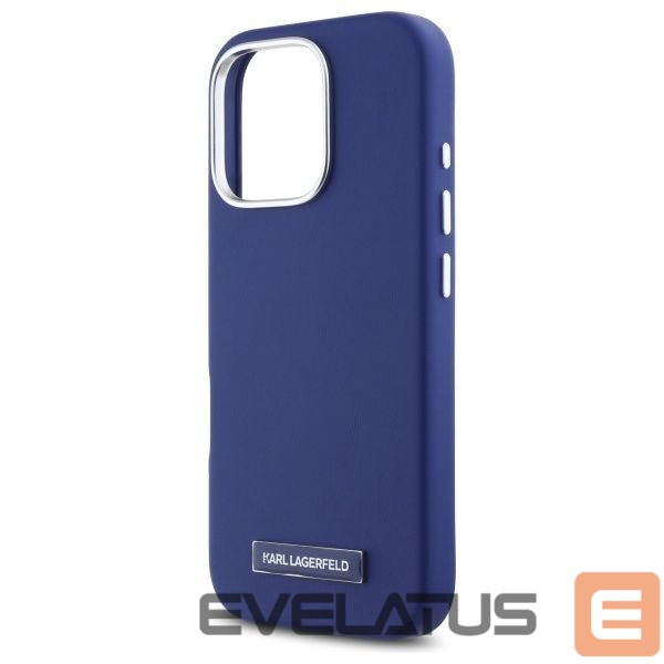 Другой аксессуар для телефона Karl Lagerfeld Karl Lagerfeld FW Metal Plate MagSafe iPhone 16 Pro Case - Blue
