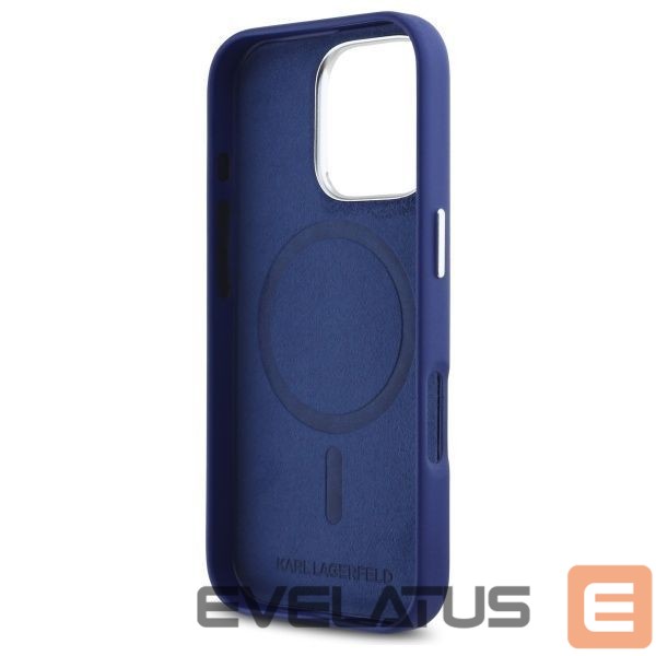 Другой аксессуар для телефона Karl Lagerfeld Karl Lagerfeld FW Metal Plate MagSafe iPhone 16 Pro Case - Blue