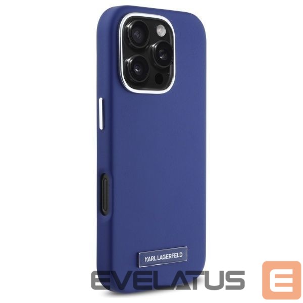 Другой аксессуар для телефона Karl Lagerfeld Karl Lagerfeld FW Metal Plate MagSafe iPhone 16 Pro Case - Blue