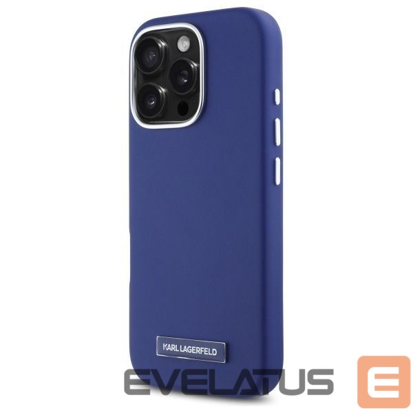 Другой аксессуар для телефона Karl Lagerfeld Karl Lagerfeld FW Metal Plate MagSafe iPhone 16 Pro Case - Blue