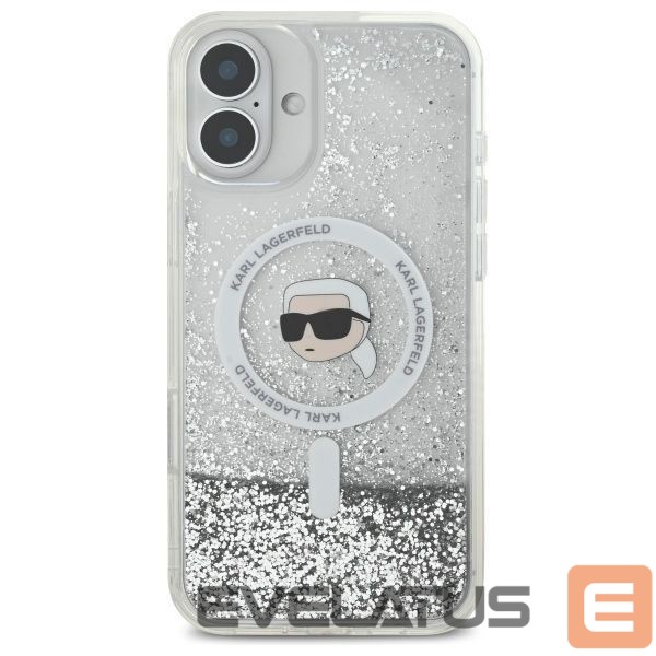 Другой аксессуар для телефона Karl Lagerfeld Karl Lagerfeld Liquid Glitter Karl Head Magsafe Case for iPhone 16 Plus - Clear