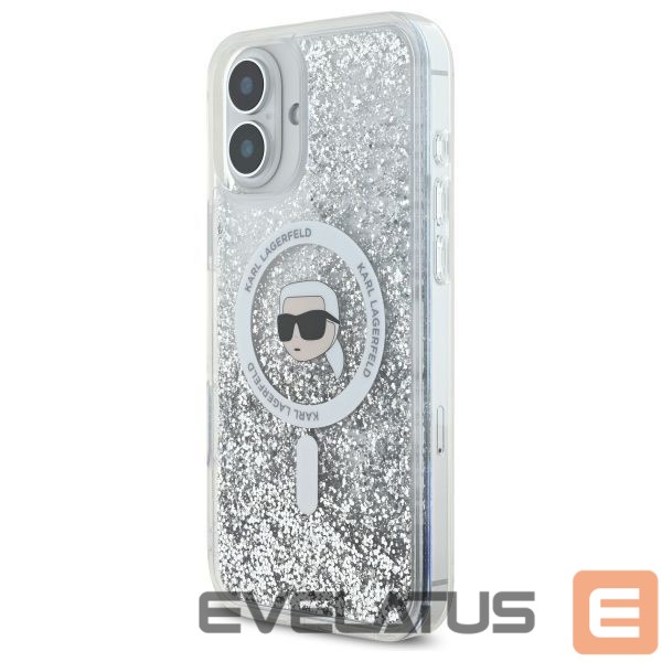 Другой аксессуар для телефона Karl Lagerfeld Karl Lagerfeld Liquid Glitter Karl Head Magsafe Case for iPhone 16 Plus - Clear