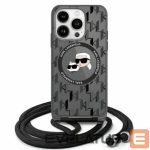 Другой аксессуар для телефона Karl Lagerfeld  Karl Lagerfeld IML Crossbody Monogram Karl & Choupette Head MagSafe iPhone 16 Case - Black 