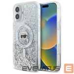 Другой аксессуар для телефона Karl Lagerfeld  Karl Lagerfeld Liquid Glitter Karl Head Magsafe iPhone 16 Case - Clear 