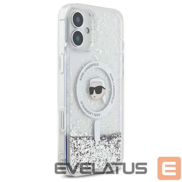 Другой аксессуар для телефона Karl Lagerfeld Karl Lagerfeld Liquid Glitter Karl Head Magsafe iPhone 16 Case - Clear