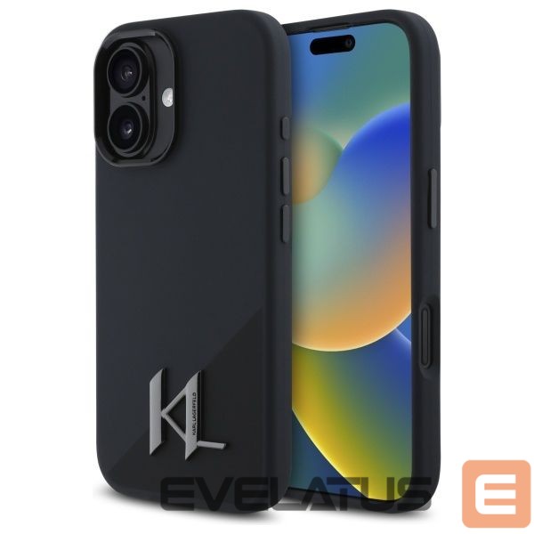 Другой аксессуар для телефона Karl Lagerfeld Karl Lagerfeld KLHMP16SSCMKMPCK iPhone 16 6.1" black/black hardcase Silicone Shadow Metal Initial MagSafe