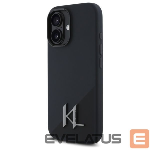 Другой аксессуар для телефона Karl Lagerfeld Karl Lagerfeld KLHMP16SSCMKMPCK iPhone 16 6.1" black/black hardcase Silicone Shadow Metal Initial MagSafe