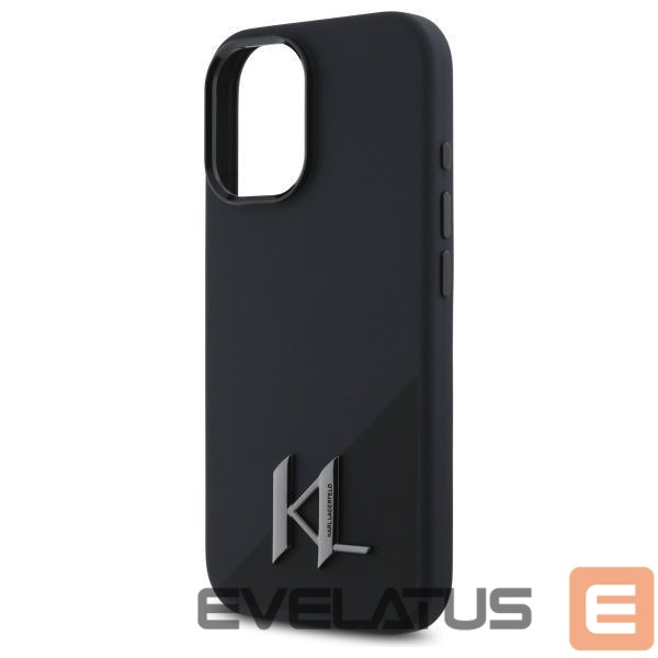Другой аксессуар для телефона Karl Lagerfeld Karl Lagerfeld KLHMP16SSCMKMPCK iPhone 16 6.1" black/black hardcase Silicone Shadow Metal Initial MagSafe