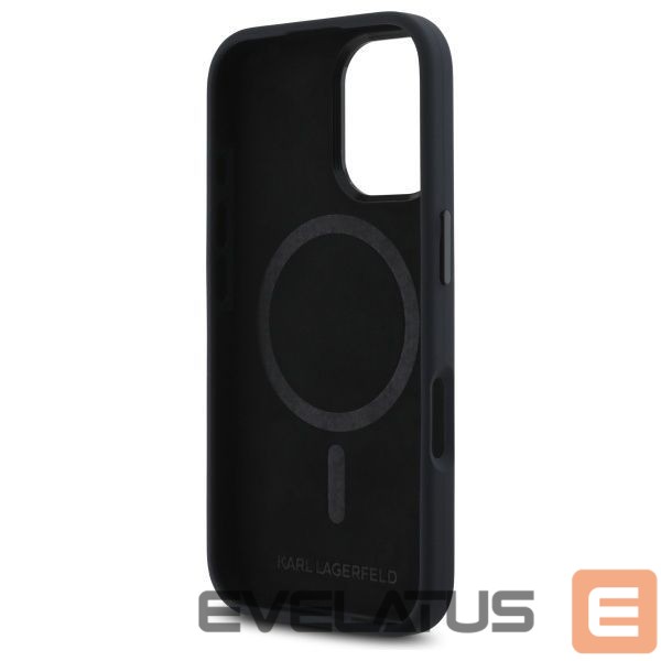 Другой аксессуар для телефона Karl Lagerfeld Karl Lagerfeld KLHMP16SSCMKMPCK iPhone 16 6.1" black/black hardcase Silicone Shadow Metal Initial MagSafe