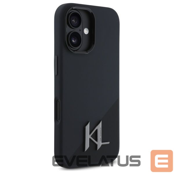 Другой аксессуар для телефона Karl Lagerfeld Karl Lagerfeld KLHMP16SSCMKMPCK iPhone 16 6.1" black/black hardcase Silicone Shadow Metal Initial MagSafe
