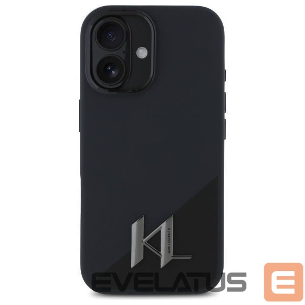 Другой аксессуар для телефона Karl Lagerfeld Karl Lagerfeld KLHMP16SSCMKMPCK iPhone 16 6.1" black/black hardcase Silicone Shadow Metal Initial MagSafe