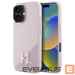 Другой аксессуар для телефона Karl Lagerfeld  Karl Lagerfeld Silicone Shadow Metal Initial MagSafe iPhone 16 Case - Pink 