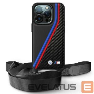 Другой аксессуар для телефона BMW  BMW BMHCP16L23PSVTK iPhone 16 Pro 6.3" black/black hardcase M Edition Carbon Tricolor Lines & Strap 