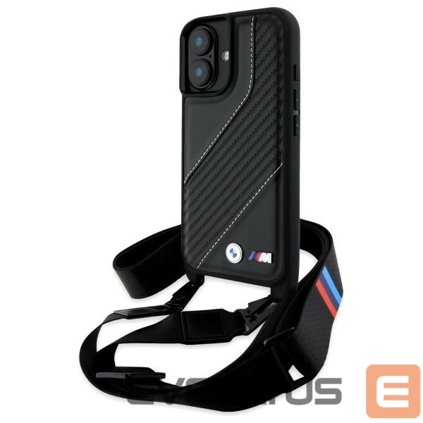 Другой аксессуар для телефона BMW BMW M Edition Carbon Stripe & Strap iPhone 16 Plus Case - Black