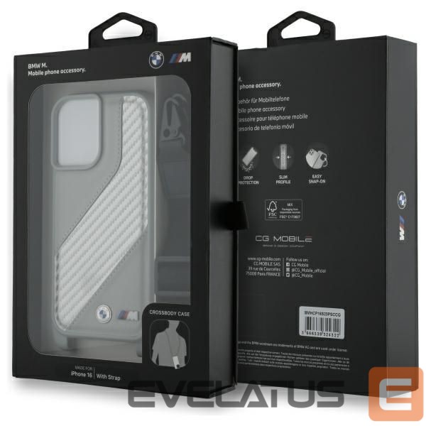 Другой аксессуар для телефона BMW BMW M Edition Carbon Stripe & Strap iPhone 16 Case - Gray