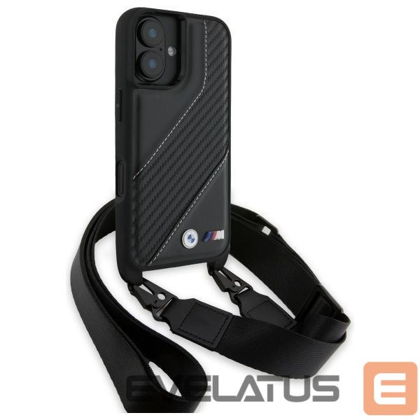 Другой аксессуар для телефона BMW BMW M Edition Carbon Stripe & Strap iPhone 16 Case - Black