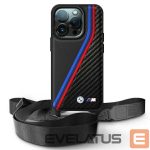 Другой аксессуар для телефона BMW  BMW M Edition Carbon Tricolor Lines & Strap Case for iPhone 16 Pro Max - Black 
