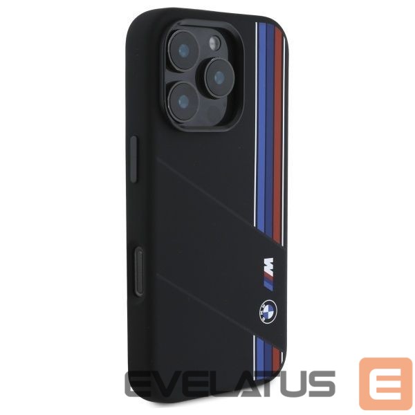 Другой аксессуар для телефона BMW BMW BMHMP16L23SCUK iPhone 16 Pro 6.3" black/black hardcase Silicone Cut Tricolor Lines MagSafe