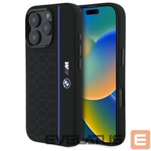 Другой аксессуар для телефона BMW  BMW Silicone Hexagon Blue Line MagSafe iPhone 16 Pro Case - Black 