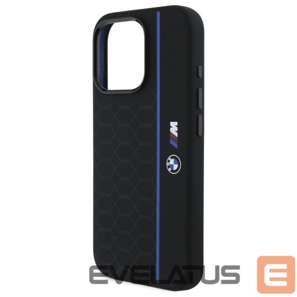 Другой аксессуар для телефона BMW BMW Silicone Hexagon Blue Line MagSafe iPhone 16 Pro Case - Black