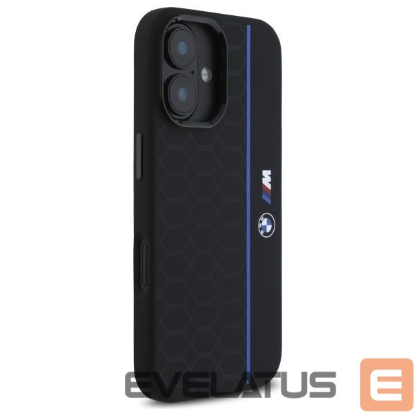 Другой аксессуар для телефона BMW BMW BMHMP16S23SHEB iPhone 16 6.1" black/black hardcase Silicone Hexagon Blue Line MagSafe