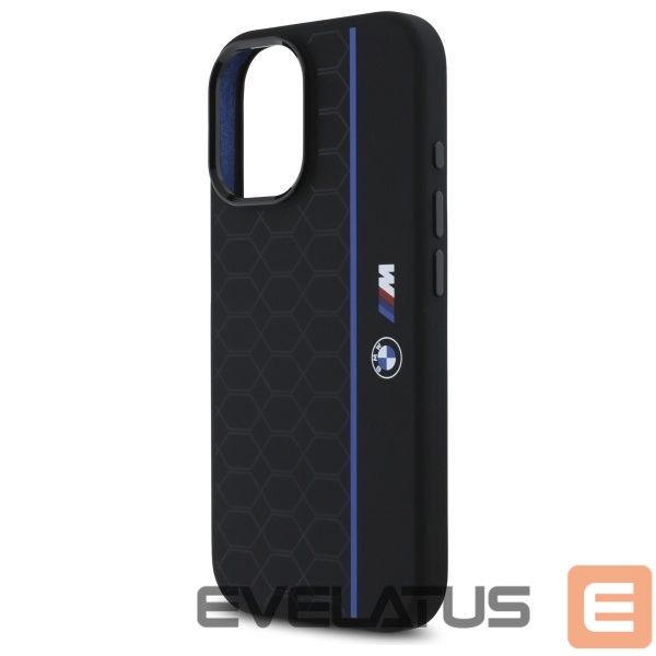 Другой аксессуар для телефона BMW BMW BMHMP16S23SHEB iPhone 16 6.1" black/black hardcase Silicone Hexagon Blue Line MagSafe