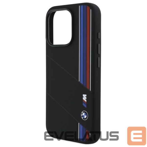 Другой аксессуар для телефона BMW BMW Silicone Cut Tricolor Lines MagSafe Case for iPhone 16 Pro Max - Black