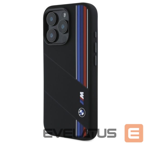 Другой аксессуар для телефона BMW BMW Silicone Cut Tricolor Lines MagSafe Case for iPhone 16 Pro Max - Black