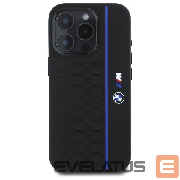 Другой аксессуар для телефона BMW BMW BMHMP16X23SHEB iPhone 16 Pro Max 6.9" black/black hardcase Silicone Hexagon Blue Line MagSafe