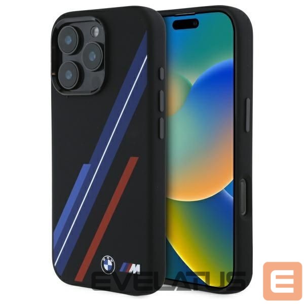 Другой аксессуар для телефона BMW BMW Silicone Random Lines MagSafe Case for iPhone 16 Pro Max - Black