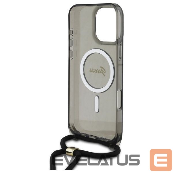 Другой аксессуар для телефона Guess Guess Crossbody Cord Script MagSafe Case for iPhone 16 Pro - Black