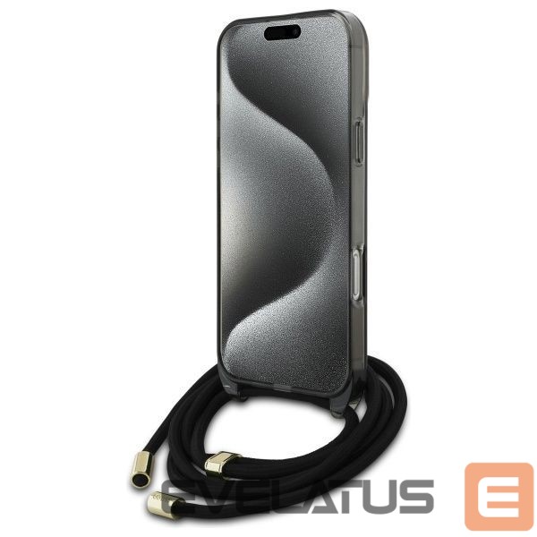 Другой аксессуар для телефона Guess Guess Crossbody Cord Script MagSafe Case for iPhone 16 Pro - Black
