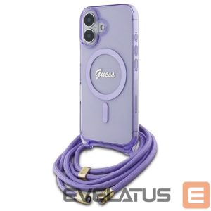 Другой аксессуар для телефона Guess  Guess Crossbody Cord Script MagSafe iPhone 16 Case - Purple 