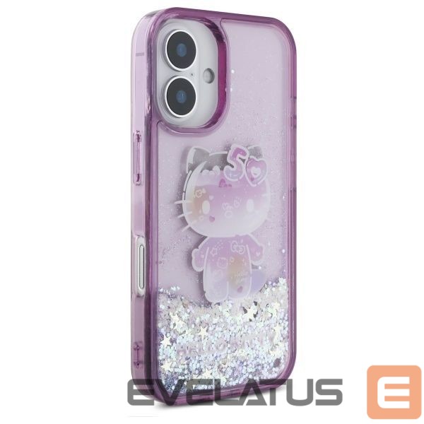 Другой аксессуар для телефона Hello Kitty Hello Kitty Liquid Glitter 50TH Anniversary Party iPhone 16 Case - Purple