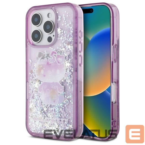 Другой аксессуар для телефона Hello Kitty Hello Kitty Liquid Glitter 50TH Anniversary Party iPhone 16 Pro Max Case - Purple
