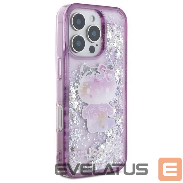 Другой аксессуар для телефона Hello Kitty Hello Kitty Liquid Glitter 50TH Anniversary Party iPhone 16 Pro Max Case - Purple