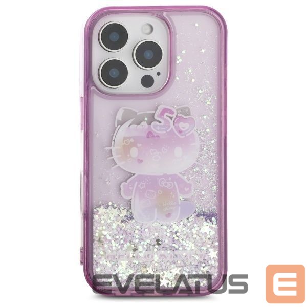 Другой аксессуар для телефона Hello Kitty Hello Kitty Liquid Glitter 50TH Anniversary Party iPhone 16 Pro Max Case - Purple