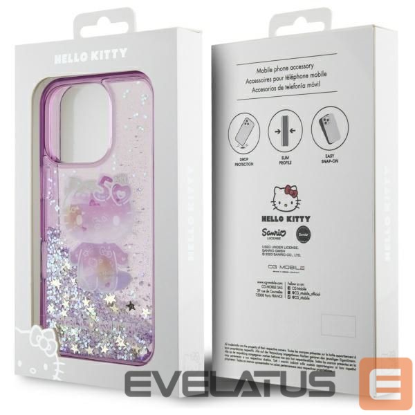 Другой аксессуар для телефона Hello Kitty Hello Kitty Liquid Glitter 50TH Anniversary Party iPhone 16 Pro Max Case - Purple