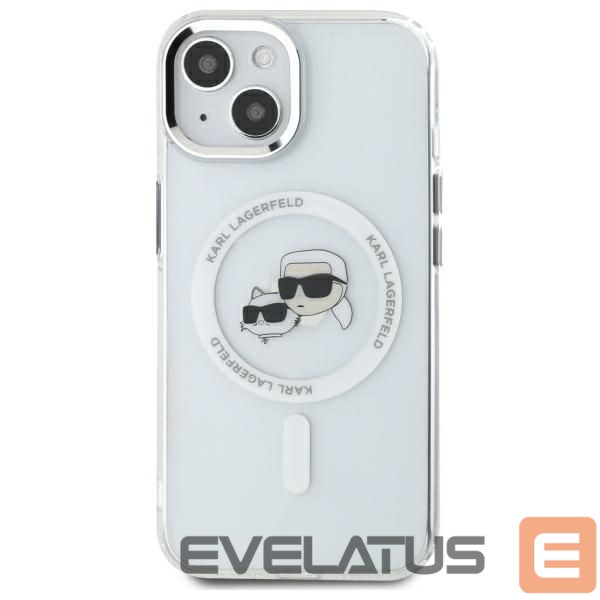 Другой аксессуар для телефона Karl Lagerfeld Karl Lagerfeld KLHMP14SHLSKCH iPhone 14 6.1" white/white hardcase IML Metal Karl&Choupette Head MagSafe