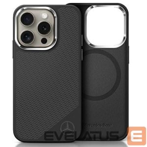 Другой аксессуар для телефона Mercedes-Benz  Mercedes Silicone Tonal Logo Wood Pattern MagSafe iPhone 16 Pro Max Case - Black 