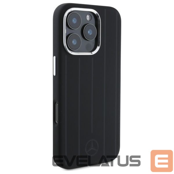 Другой аксессуар для телефона Mercedes-Benz Mercedes Silicone Vertical Tonal Stripes MagSafe Case for iPhone 16 Pro Max - Black