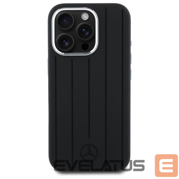 Другой аксессуар для телефона Mercedes-Benz Mercedes Silicone Vertical Tonal Stripes MagSafe Case for iPhone 16 Pro Max - Black