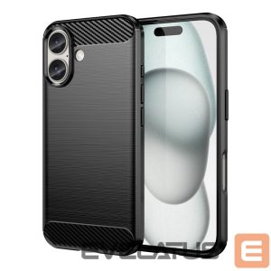Чехол на заднюю панель Hurtel - Carbon Case for iPhone 16 Silicone Case - Black 