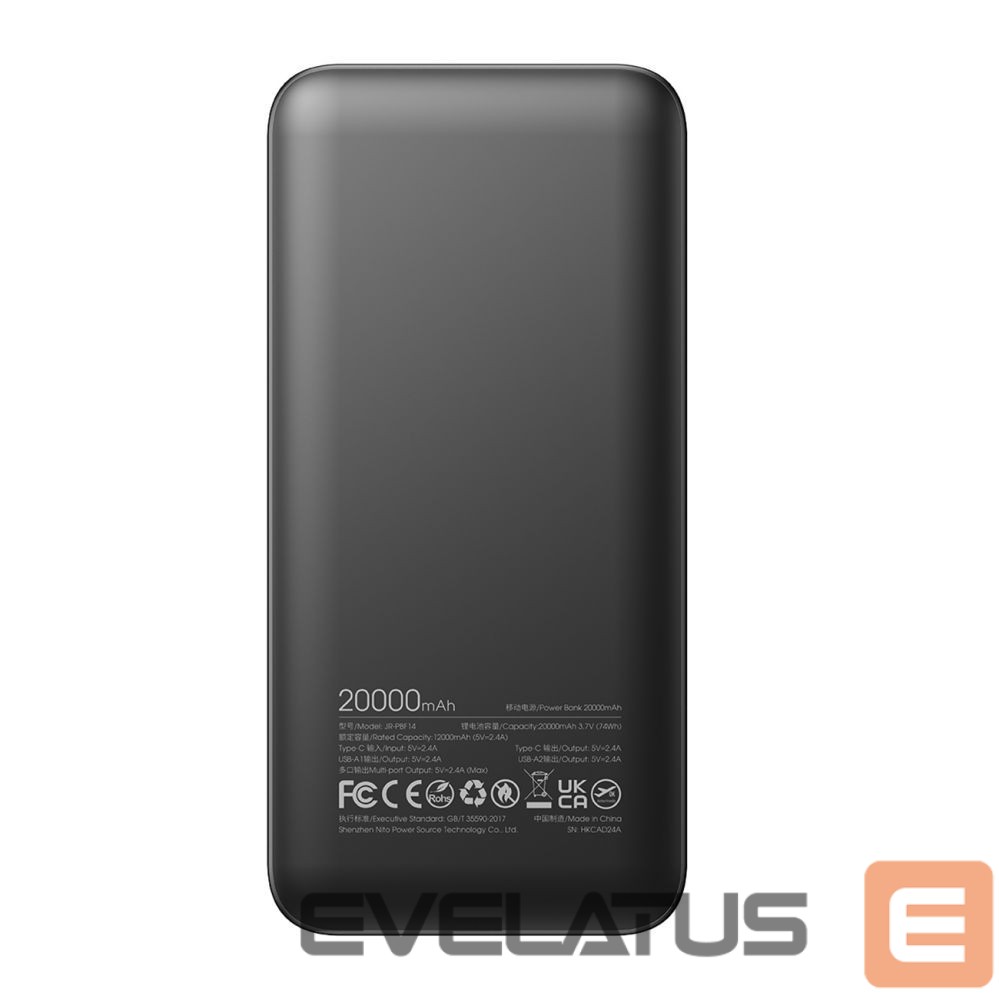 Внешний аккумулятор Joyroom Powerbank Joyroom JR-PBF14 20000mAh 2.4A 2x USB-A 1x USB-C - black