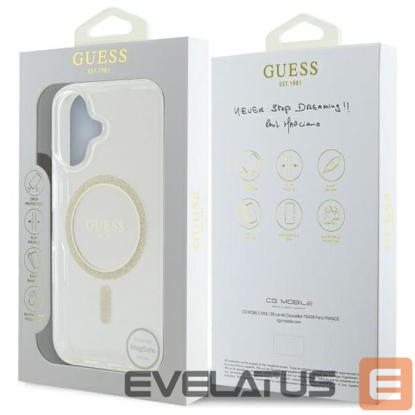 Другой аксессуар для телефона Guess Guess GUHMP16MHFGERET iPhone 16 Plus 6.7" transparent hardcase IML Glitter Circle MagSafe