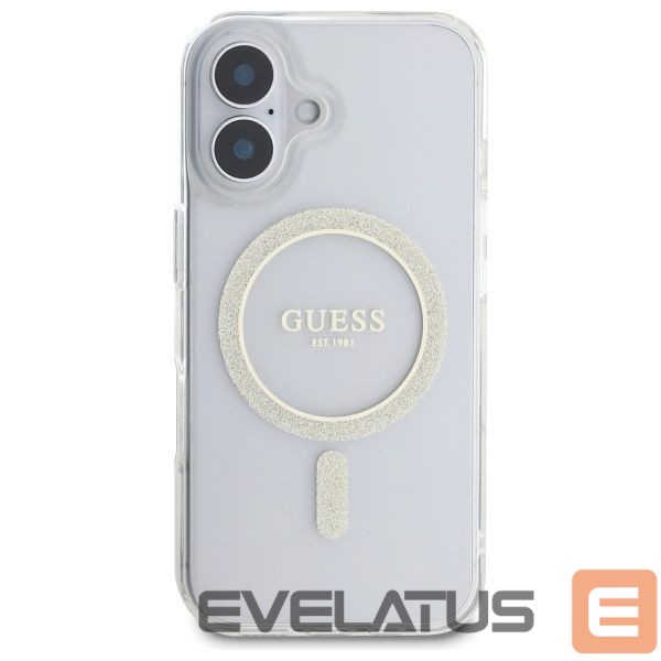 Другой аксессуар для телефона Guess Guess GUHMP16MHFGERET iPhone 16 Plus 6.7" transparent hardcase IML Glitter Circle MagSafe