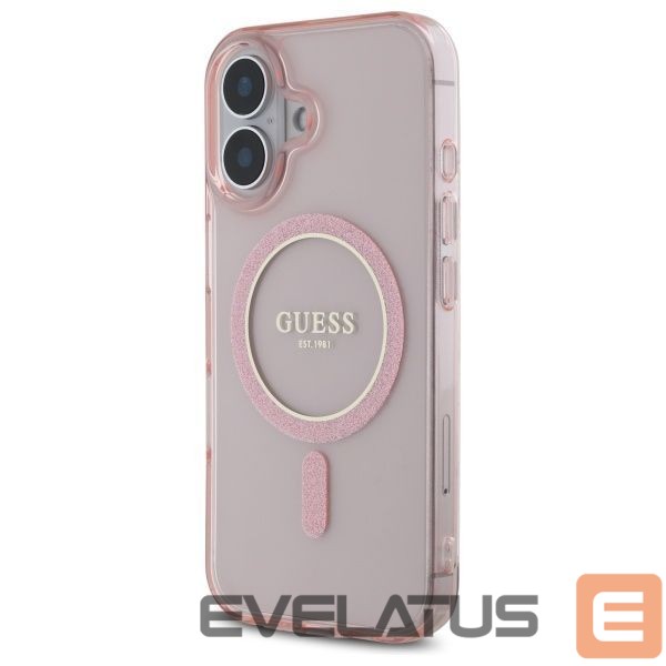 Другой аксессуар для телефона Guess Guess GUHMP16SHFGEREP iPhone 16 6.1" pink/pink hardcase IML Glitter Circle MagSafe